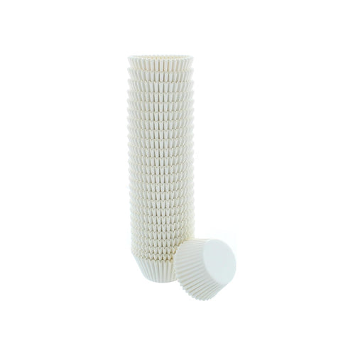 Bakery Crafts White Mini Baking Cups, 1.2" Cupcake Cases, Greaseproof Paper Liners for Mini Muffins, Fairy Cakes, and Extra Small Cupcakes, Pack o...