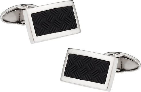 Rubber Stainless Steel Cufflinks with Presentation Box...