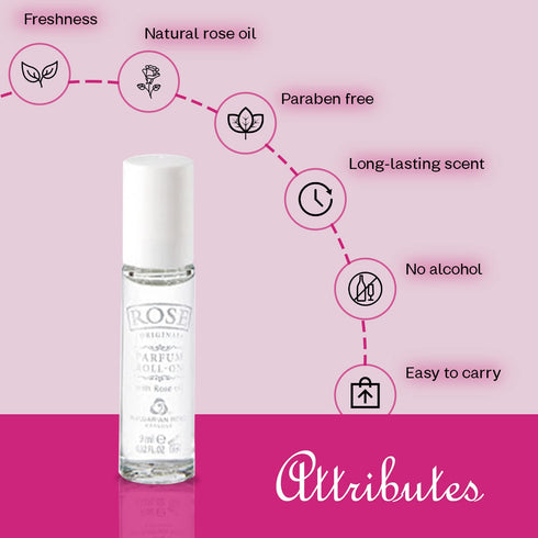 Bulgarian Rose Perfume Roll-On with Natural Rose Oil - Alcohol Free- Natural Rose Aromatic Fragrance - Unisex Rose Perfume - Perfect for Everyone ...