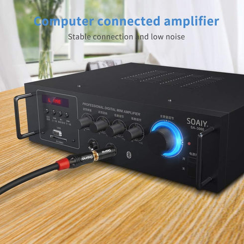 Disino 1/4" Mono to 1/8" Stereo Adapter, New Upgrade Gold-Plated 6.35mm TS Male Jack to 3.5mm TRS Female Stereo Adapter for Headphone, Amp Adapte,...
