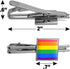 Rainbow Pride Gay Lesbian Contemporary Square Tie Bar Clip Clasp Tack- Silver or Gold...