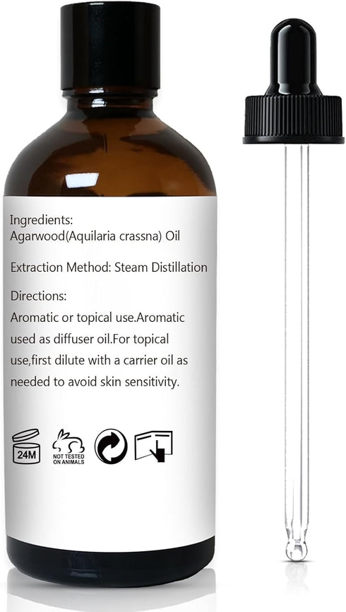 Agarwood Essential Oil, Pure Argawood Oil for Aromatherapy, Meditation - 3.38 Oz/ 100ml...