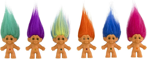World's Smallest Good Luck Trolls. Mini 1 inch Tall Toy Action Figure with an Extra 1.5 inches of Hair! Six Adorable Good Luck Trolls to Collect! ...