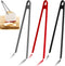 3PCS Silicone Toast Tongs, Trivet Tongs for Cooking, 11.8Inch Silicone Kitchen Tong with Anti-slip Design, Long BBQ Grilling Tongs for Toaster, Pa...