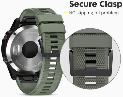 NotoCity Compatible Fenix 5 Band 22mm Width Soft Silicone Watch Strap for Fenix 5 Plus/Fenix 6/Fenix 6 Pro/Fenix 7/exip/Forerunner 935/945/Approac...