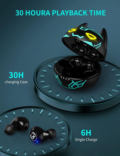 Boys Girls Bluetooth Earbuds Wireless Kids Cartoon Headphones Stereo 35 Hours Playtime IPX5 Waterproof Learning Sports Fitness Travel Waterproof E...