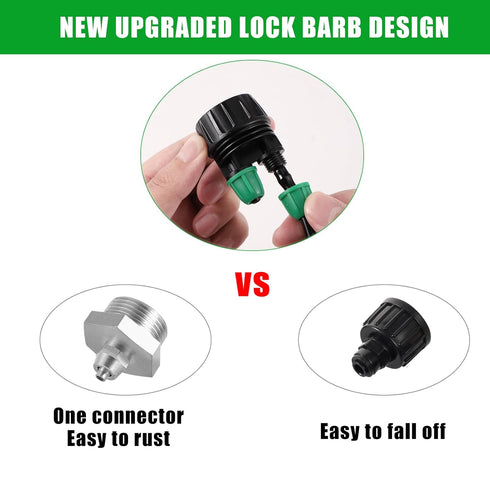 Garden Hose Adapter 3/4 to 1/4 Inch 2 Way Drip Irrigation Tubing Connectors Lock Barbed design 3/4 US Standard GHT Thread 5 Pack (2 -Way to 1/4" P...