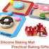 8 Inch Square Silicone Baking Mat, Set of 3 Silicone Cooking Mat for 8 Inch Cake Pan, Silicone Mat for Baking, Silicone Mat for Baking Sheet (Red,...