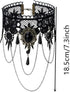 Vintage Lace Skull Choker Necklace, Lace Gothic Statement Necklace, Halloween Goth Choker Necklaces, Vampire Choker Necklace Costume for Women (Bl...