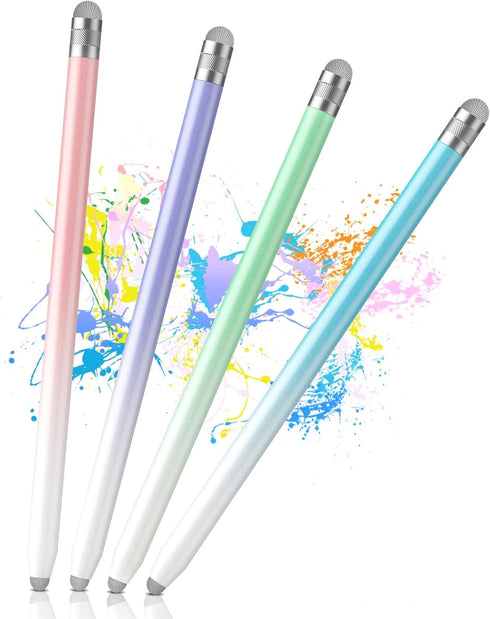 Stylus Pens for Touch Screens, 4PCS Stylus Pen for iPad with Precision Double Fiber Tips, Compatible with Apple iPad/iPhone/Android/Tablets and Ot...