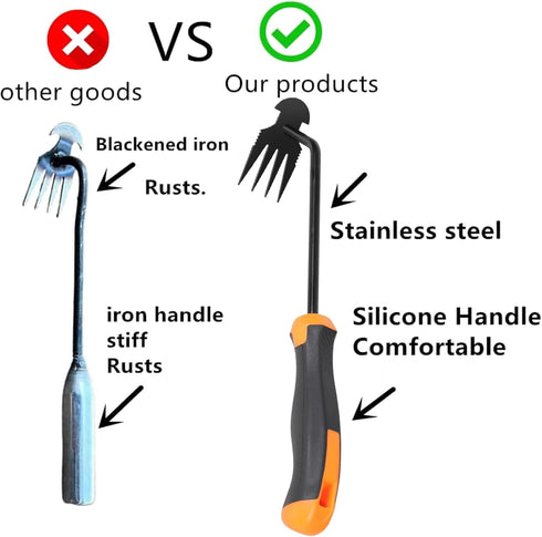Garden Weeder Tool with Extra Long Handle, Portable Weed Puller for Vegetable Gardens and Backyards...
