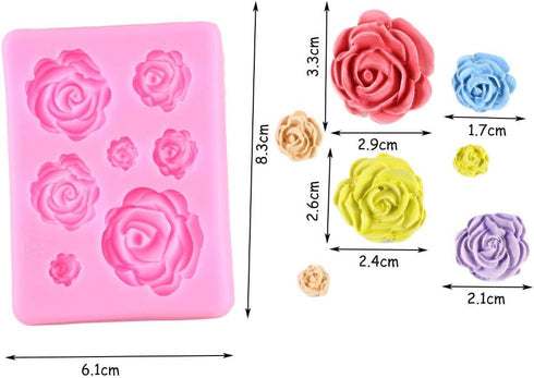 2PCS Rose Flowers silicone molds Cake Chocolate Mold wedding Cake Decorating Tools Fondant Sugarcraft Cake Molds...