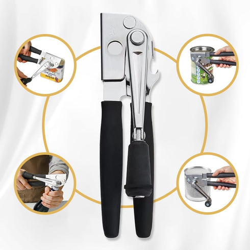 Crank Can Openers Manual,Heavy Duty Commercial Swing Away Can Opener with Rubber-coated Handles...