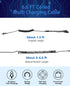 2Pack 6.6ft Multi Charging Cable, 6 in 1 Coiled USB A/C to Phone/USB C/Micro USB Cord for Car, Coiled Universal Multiple USB Charger Cable Compati...