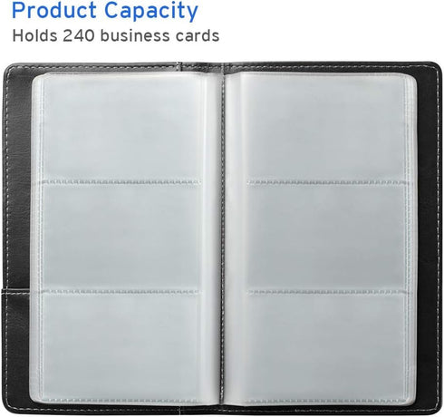 Sooez Leather Professional Business Card Book Holder Organizer, 240 Card Capacity PU Name Card Credit Cards Booklet (Purple)...