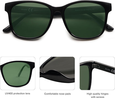SOJOS Polairzed Sunglasses Womens Mens Trendy Square Shades SJ2203...