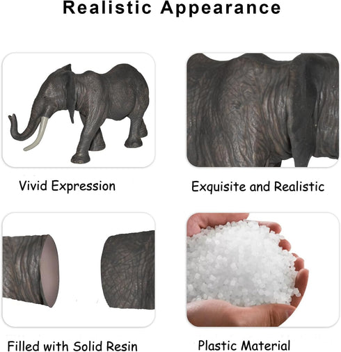 Andux Realistic Animals Figures Toys Marine Life Wild Jungle Learning Educational Playset FZDW-03 (Elephant)...