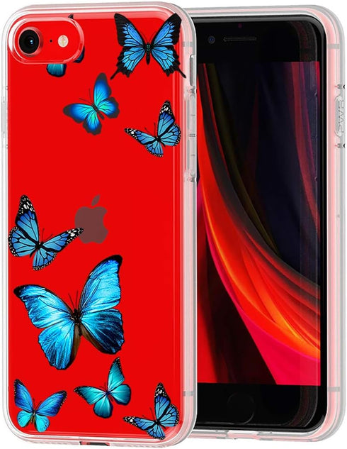 Phone Case for iPhone SE 2020 Case, iPhone 8 Case, iPhone 7 Case for Girls Women,Clear Slim Shockproof Pattern Soft TPU Back Phone Protective Cove...