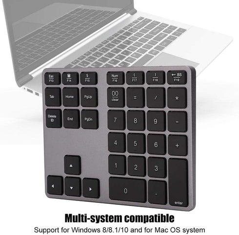 Bluetooth Numeric Keypad, 35Keys Ultra Thin Number Pad Bluetooth5.0 Rechargeable for Tablet for Windows for Laptop/Smartphone(Iron Gray)...