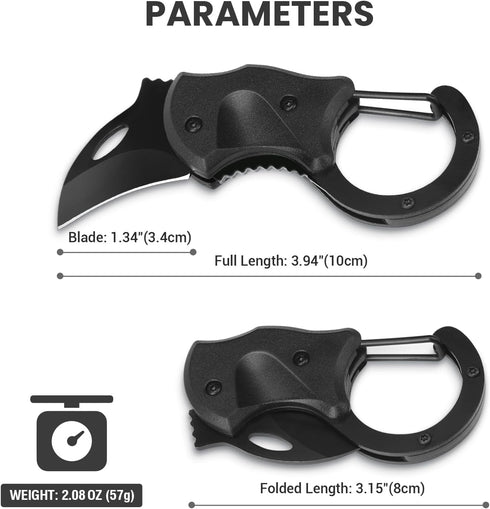 Cool Pocket Knife for Men, EDC Carabiner Knife Box Cutter with 1.34 inch Sharp Blade and Liner Lock, Small Knives Tool Gadgets for Everyday Carry,...