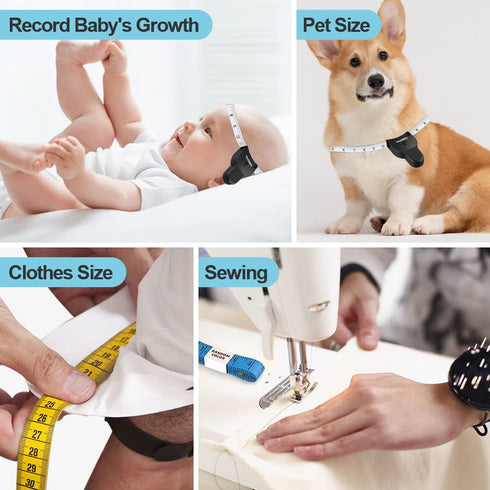 Tape Measure 2 Pack Body Measuring Tape 60inch (150cm), Lock Pin and Push-Button Retract, Ergonomic and Portable Design, Accurate Measuring Tape f...