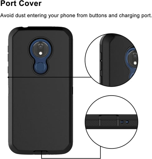 for Moto G7 Power/Moto G7 Supra/G7 Optimo Maxx Case,Shockproof Armor Drop Protection Heavy Duty Rugged Bumper Hard Plastic & Shock Absorption Rubb...