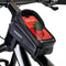 Bike Phone Bag Bike Front Frame Bag Waterproof Bicycle Phone Handlebar Holder Case Bicycle Pouch Sensitive Touch Screen Compatible Below 6.5"(Blac...