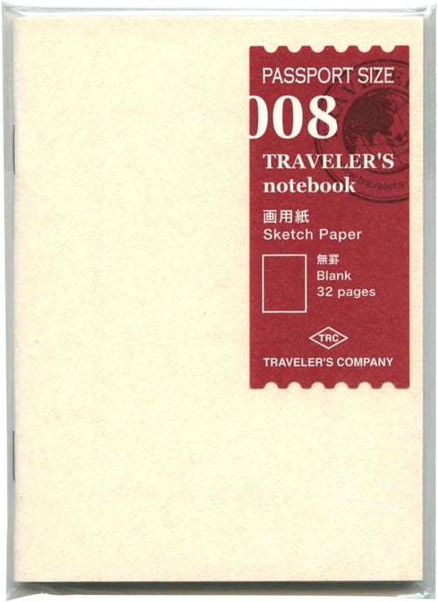 MIDORI TRAVELER'S Passport Size Refill 008 /sketching heavy papaer...