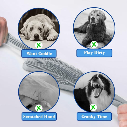 Pet Grooming Gloves Pet Hair Remover Cat, Dog Washing Gloves Silicone Heat Resistant Cleaning Gloves with High-Density Teeth Grooming Gloves for D...