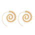 Boho Spiral Earrings Vintage Vortex Gear Earrings Gold Circles Tribal Earrings Exaggerated Hoop Earrings Indian Swirl Earrings Jewelry for Women...