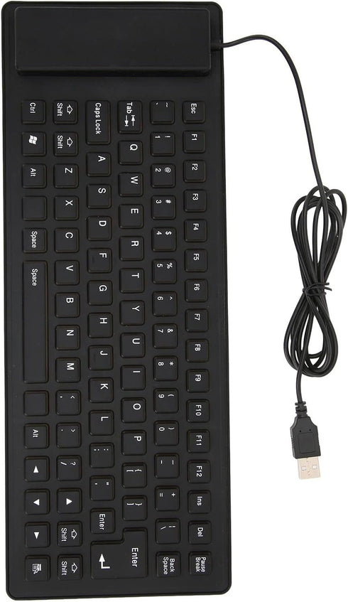 VBESTLIFE Foldable Silicone Keyboard, USB Wired 85 Keys Waterproof Rollup Silent Typing Soft Touch Keyboard, Waterproof Flexible Keyboard for Lapt...