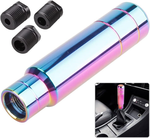 Aluminum Alloy Heavy Weighted Shifter Knob, 5" Auto Gear Shift Knob, Car Gear Lever Stick Shifter Handle,with 3 Threaded Adapters M8 M10 M12,Fit M...