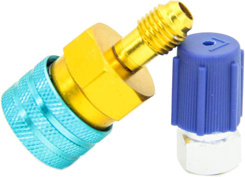 R1234YF To R134A Low Side Quick Coupler Adapter, R134a Adapter Car Air-conditioning Fitting Connector Refrigerant Can Compatible Valve Tool, R134a...