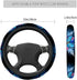 Swono Butterfly and Flower Universal 15" Steering Wheel Covers Abstract Blue Butterfly and Pink Flower Cute Car Steering Wheel Cover for Men Women...