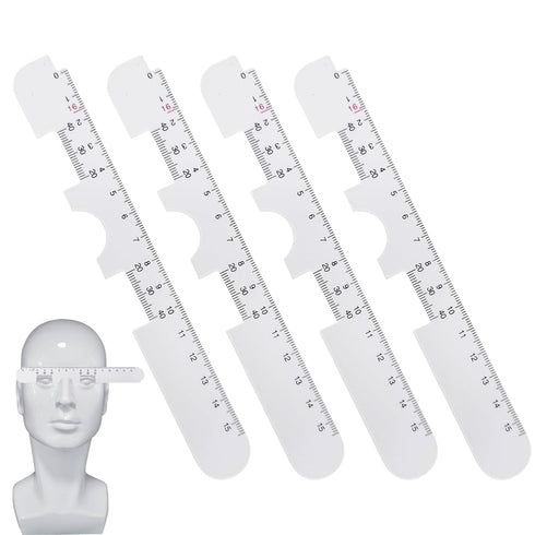 4 Pack Pd Ruler Pupil Measurement Tool, Pupil Ruler Printed 2 Sides for Left-Hand or Right-Hand Plastic Use, Pupillometers for Measuring Pupillary...