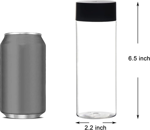 Youngever 8 Pack 10 Ounce Plastic Juice Bottles with Caps, Drinking Bottles with Lids, Beverage Containers...