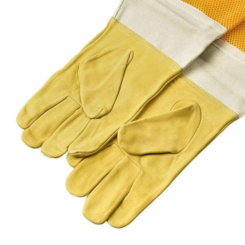 Professional Beekeeping Gloves Hornets Premium Goatskin Leather Beekeeing Supplies with Long Canvas.XL X-Large...