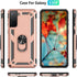 Military Grade Drop Impact for Samsung Galaxy S21 Plus Case 5G Metal Rotating Ring Kickstand Holder Armor Heavy Duty Shockproof Case Galaxy S21 Pl...