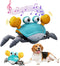 Crawling Crab Dog Toy, Interactive Toys for Boredom Dogs Cats Pet, Obstacle Avoidance Dancing Fun Toys Moving Toy for Puppys/Small/Medium Dogs Chr...
