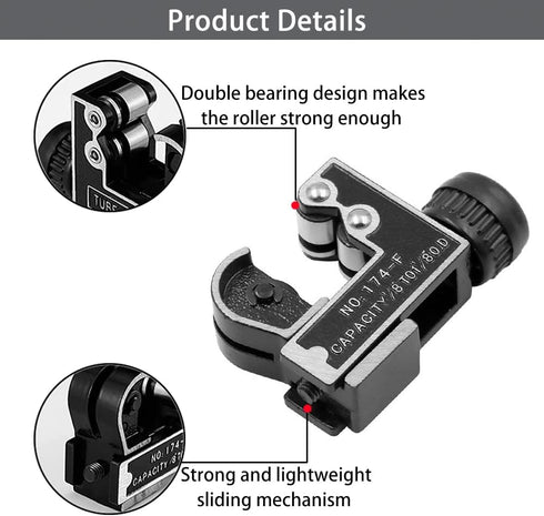 Pipe Tubing Cutter Tool 1/8 to 1-1/8 Inch Mini Pipe Cutter for Cutting Copper, Stainless Steel, Brass, PVC Plastic, Aluminum Pipe...