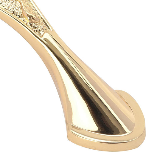 Solid Gold Cabinet Hardware Handle Pull Gold Flower Dresser Wardrobe Pull - 2.52" (64mm) Hole Centers, 5 Pack, Gold...