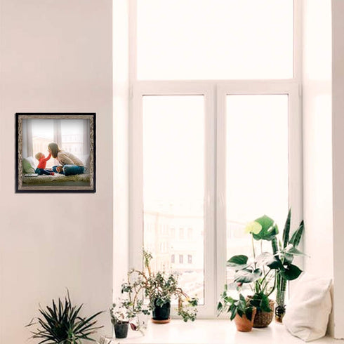 Golden State Art 8x8 Picture Frame - Wall Display or Tabletop Display Pictures - Real Glass, Displaying Family Photos, Landscape Photos, Artwork -...