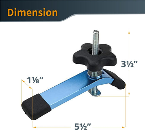 POWERTEC 71168V T-Track Hold Down Clamp, 5-1/2" L x 1-1/8" W, 2 Pack, T Track Clamps for Woodworking...
