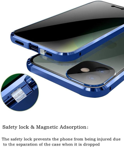 with Safety Lock & Strong Magnetic adsorption for iPhone 12 Pro Max case with Camera Lens Protector Metal Bumper 360 Full Body Protection Double-S...