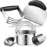iNeibo Professional Baking Tools Biscuit Cutter Set Dough Blender/Cutter Round Cookies Cutter with Handle + Pastry Scraper+Egg Separator Heavy Dut...