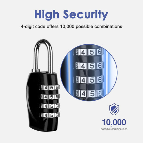 4 Digit Combination Lock Outdoor Padlock for School Gym Locker Outdoor Waterproof Padlock for School Gym Locker, Storage Unit,Garages, Sports Lock...