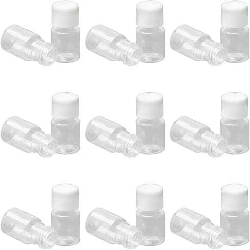 Othmro 100Pcs 5ml Plastic Bottles Lab Cylindrical Chemical Reagent Bottle Wide Mouth Laboratory Reagent Polyethylene Bottle Sample Sealing Liquid ...