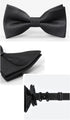 JEMYGINS Solid Color Bow Tie and Pocket Square With Cufflinks Sets for Men...