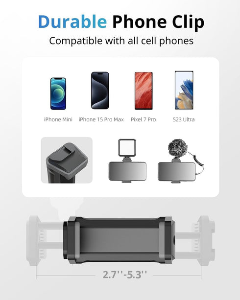 UBeesize Camera Tripod with Remote, Flexible Tripod Stand with Phone Holder and Action Camera Mount Adapter for iPhone Samsung Cellphones, Canon N...