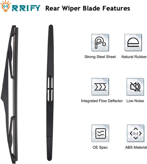 2 Pack ORRIFY 13" Rear Windshield Wiper Blade for Jeep Wrangler 2007-2018 Back Windshield Wiper Blade - Replacement for OEM 68002490AB...